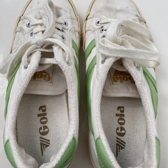 GOLA White Green Canvas Mark Cox Tennis Shoes Sneakers Sz 7 - Picture 10 of 13
